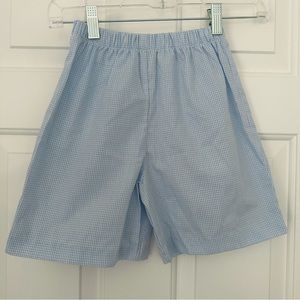 Southern Sunshine | Blue & White Checkered Boys Cotton Shorts | Size 5